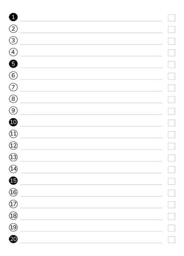20 Point Checklist Notebook