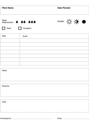 Gardening Notebook with Index