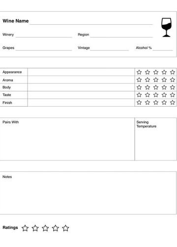 Wine Review Notebook with Index