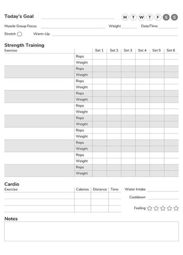 Workout Logbook with Index